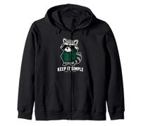 Keep It Simple Raccoon Grafica Minima Felpa con Cappuccio