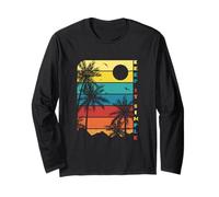 Keep It Simple Retro Tramonto Palme Maglia a Manica