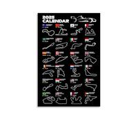 KEEP MARY 2025 F1 Formula One Track, poster decorativo su tela, per soggiorno, camera da letto, 20 x 30 cm