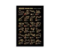 KEEP MARY 2025 Formula One F1 Track - Poster da parete, decorazione moderna per camera familiare, 30 x 45 cm