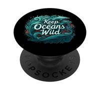 Keep Oceans Wild Marine Life Conservation Ocean PopSockets PopGrip Adesivo