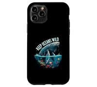 Keep Oceans Wild Whale Conservation Marine Life Design Custodia per iPhone 11 Pro