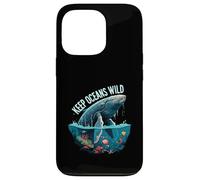 Keep Oceans Wild Whale Conservation Marine Life Design Custodia per iPhone 13 Pro