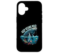 Keep Oceans Wild Whale Conservation Marine Life Design Custodia per iPhone 16
