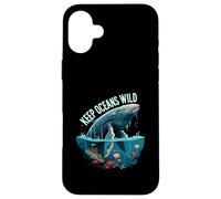 Keep Oceans Wild Whale Conservation Marine Life Design Custodia per iPhone 16 Plus
