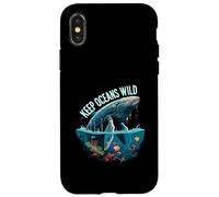 Keep Oceans Wild Whale Conservation Marine Life Design Custodia per iPhone X/XS
