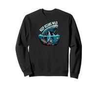 Keep Oceans Wild Whale Conservation Marine Life Design Felpa