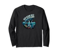 Keep Oceans Wild Whale Conservation Marine Life Design Maglia a Manica