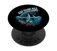 Keep Oceans Wild Whale Conservation Marine Life Design PopSockets PopGrip Adesivo