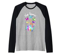 Keep On Dreamin - Acchiappasogni con Farfalle Colorate e Piume Maglia con Maniche Raglan