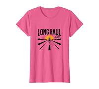 Keep on Truckin' Long Haul Life Trucker Retro Road Trip Maglietta, Donna, Rosa mélange, S
