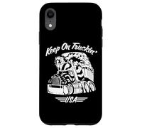 Keep on Truckin' Semi-Truck Big Rig USA Patriottico Cartoon Custodia per iPhone XR