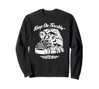Keep on Truckin' Semi-Truck Big Rig USA Patriottico Cartoon Felpa