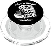Keep on Truckin' Semi-Truck Big Rig USA Patriottico Cartoon PopSockets PopGrip per MagSafe