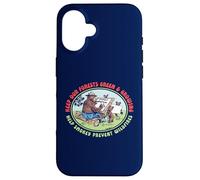 Keep Our Forest Green & Growing Smokey Bear & Friends Retro Custodia per iPhone 16