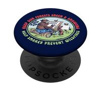 Keep Our Forest Green & Growing Smokey Bear & Friends Retro PopSockets PopGrip Adesivo