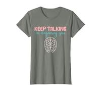 Keep Talking I'm Diagnosing You for Psychologist Distressed Maglietta, Donna, Verde Militare mélange, XS