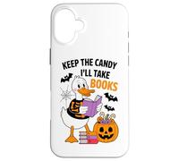 Keep The Candy I'll Take Books Duck Skeleton Custodia per iPhone 16 Plus