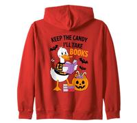 Keep The Candy I'll Take Books Duck Skeleton Felpa con Cappuccio