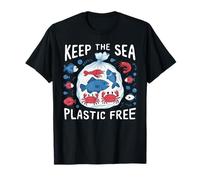 Keep The Sea Plastic Free Ocean Life Conservation Design Maglietta