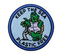 Keep the Sea Plastic Free Toppa termoadesiva a forma di tartaruga | Toppe in plastica termoadesive