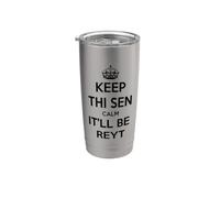 Keep Thi Sen Calm It'll Be Reyt Yorkshire Dialect Testo Nero Bicchiere termico in acciaio inox doppia parete