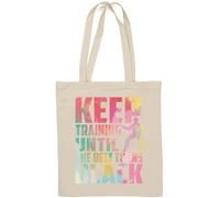 Keep Training Until The Belt Turns Black Martial Arts Natural Cotton Tote Bag Bianco