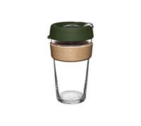 KeepCup Brew Cork - Tazza da caffè riutilizzabile in vetro temperato e sughero naturale, L, 454 ml, colore pino