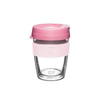 KeepCup Longplay - Tazza da caffè riutilizzabile, in vetro a doppia parete con manicotto rimovibile e coperchio a prova di spruzzi, 454 ml, colore: rosa