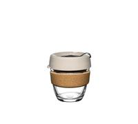 KeepCup - Tazza da Viaggio, in Vetro temprato, Piccola, 8 oz (34 cl), per Bevande gassate, Sughero/Bianco Latte