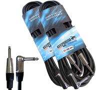 keepdrum 2 x GC-008 6 m cavo per strumenti, connettore angolare, jack dritto, 6,3 mm