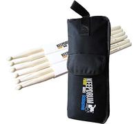 KEEPDRUM 5A - Bacchette per batteria in hickory americano, 3 coppie + custodia KD SB-01