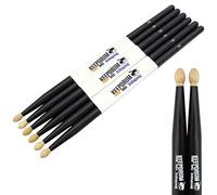 Keepdrum 5BB Black American Hickory - Bacchette per batteria, 3 paia, colore: Nero
