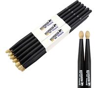 Keepdrum 5BB Black Hickory - Bacchette per batteria, 12 paia, colore: Nero