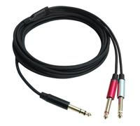 keepdrum AC048M - Cavo splitter a Y, jack da 6,35 mm, 1 stereo a 2 mono da 5 m