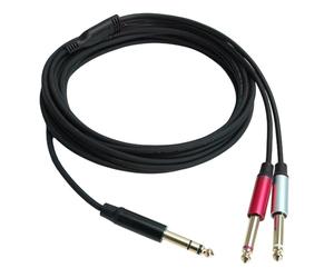 keepdrum AC048M - Cavo splitter a Y, jack da 6,35 mm, 1 stereo a 2 mono da 5 m