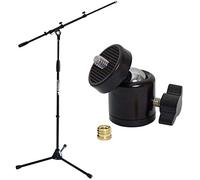keepdrum - Asta per microfono con giunto sferico e adattatore per treppiede, filettatura da 1/4 a 3/8