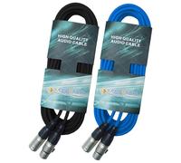 keepdrum - Cavo DMX, 15 m, 3 poli, 1 x nero, 1 x blu