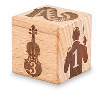 keepdrum Cubo musicale classico idea regalo cubo in legno con motivi musicali, 8 x 8 x 8 cm