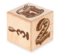 keepdrum Cubo musicale rock and roll idea regalo cubo in legno con motivi musicali, 4 x 4 x 4 cm