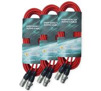 keepdrum DMX - Cavo luminoso a 3 poli, XLR 6 m, colore: rosso, 3 pezzi