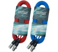 keepdrum DMX - Cavo luminoso XLR da 15 m, 3 poli, 1 x rosso, 1 x blu