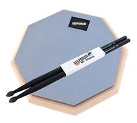 Keepdrum DP-GY8 - Pad per esercizi da 8", colore grigio + bacchette 5BB Black 1 paio