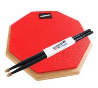 Keepdrum DP-RD Practice Pad Rosso Drum Pad 8 mm filettatura + 1 paio 5BB custodia Black Drum Sticks