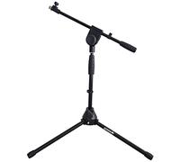 keepdrum EMS013 - Supporto per Microfono Pro a Mezza Altezza, Asta Allungabile con Forca e Base in Ghisa, Stand Treppiede Staffa Microfono