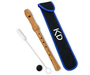keepdrum Flauto dolce soprano in legno, impugnatura tedesca con custodia