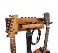 keepdrum gs039a - Supporto da parete con gancio per chitarra per due chitarre e accessori