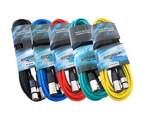 KEEPDRUM MC-001XX - Cavo per microfono, 5 x 10 m, colori XLR