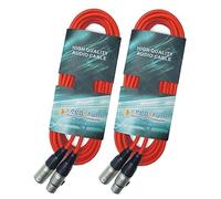 KEEPDRUM MC-001XX RD, 2 cavi per microfono da 10 metri, rossi, femmina XLR/maschio XLR