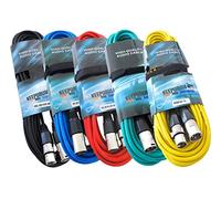 keepdrum MC-001XX - Set di 5 cavi per microfono, 6 m, colore: XLR